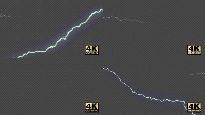 闪电打雷4K透明通道素材