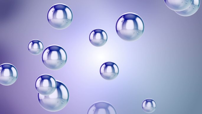 紫色泡泡漂浮在半空中动画特效