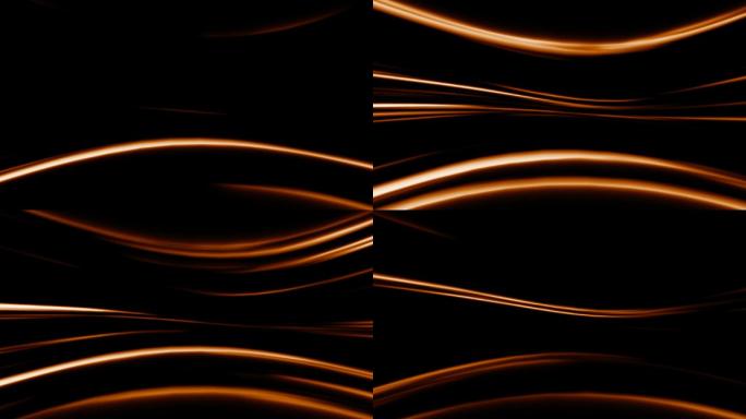 抽象的橙色线在黑色背景的数字动画