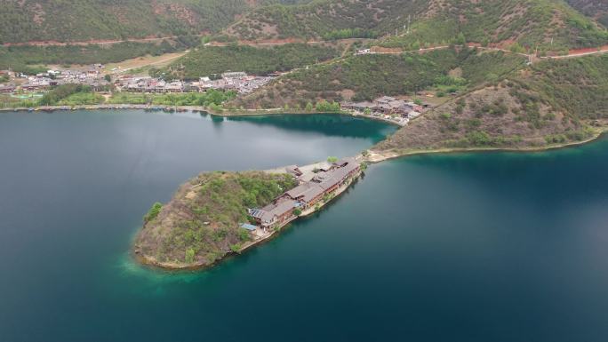 原创 云南泸沽湖里格半岛自然风光航拍