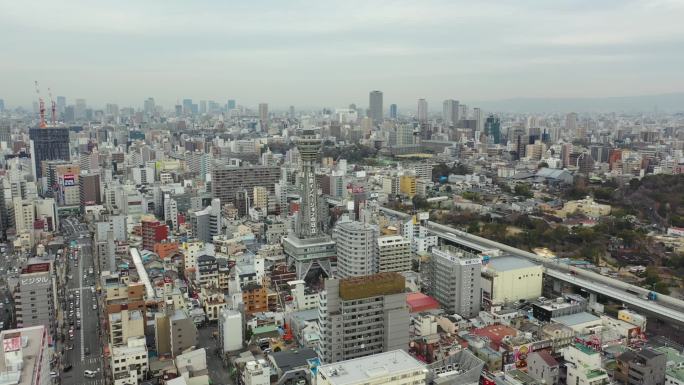 原创 日本大阪阿倍野都市天际线航拍