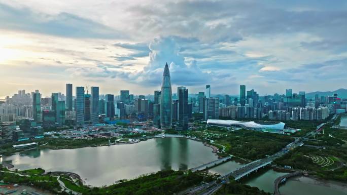 【正版素材】深圳南山区后海4K航拍