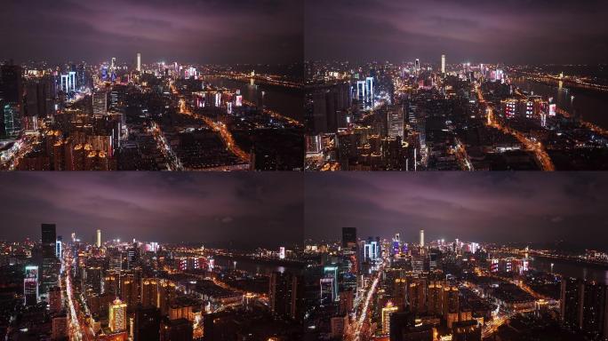 4K长沙城市夜景航拍