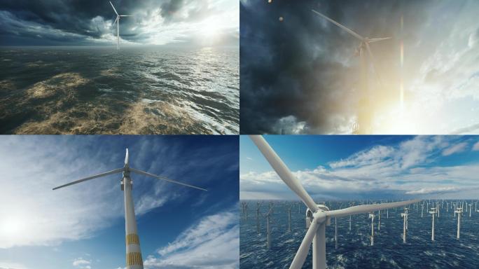风机风电风力水电海上新能源4k