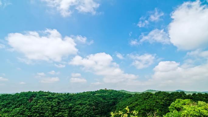 延安凤凰山国家森林公园邀月台风光延时空镜