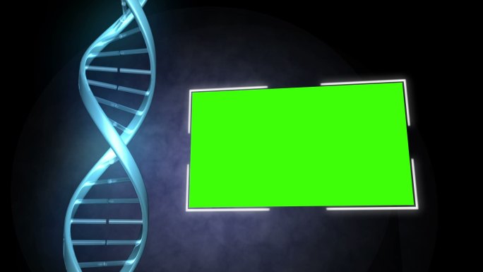 DNA图像旁边的绿色屏幕动画特效