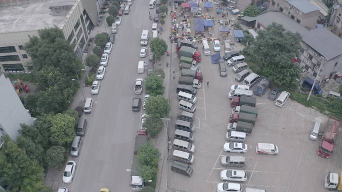 菜市场  人间烟火 航拍 棚户区 城市