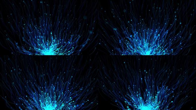 科技蓝色粒子上升-无缝循环带透明通道