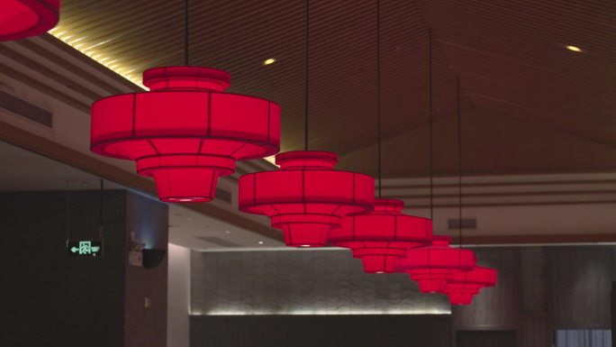 4K正版-中式餐厅红色灯笼灯具 04