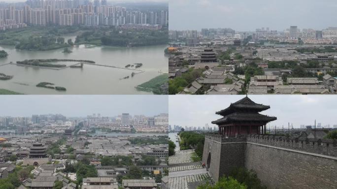 古城城市建筑航拍大景