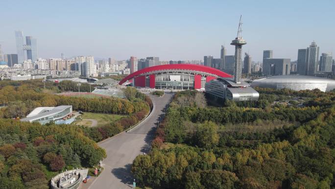 城市航拍南京奥林匹克中心