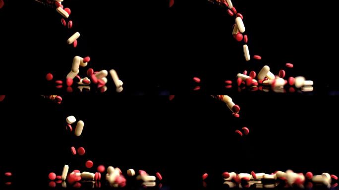 Someone pouring out jar of tablets in slow motion