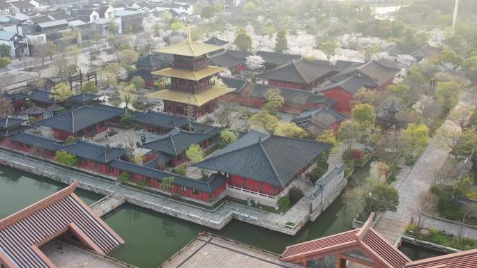 4K原素材-航拍上海广富林古文化遗址