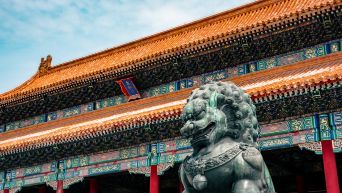 【8K】北京故宫太和门石狮子延时摄影