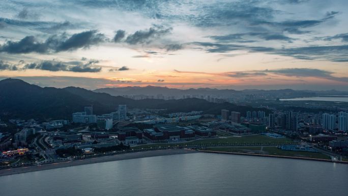 珠海唐家湾中山大学航拍延时