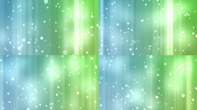 蓝色和绿色的光束和闪亮的星星映衬着彩色的背景
