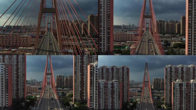 济南纬六路高架桥4K视频素材