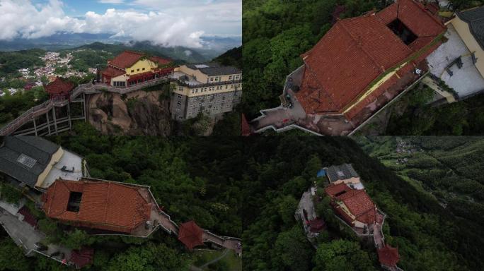 航拍安徽九华山东崖禅寺