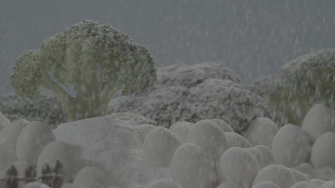 微观场景 微观下雪 鹌鹑蛋 微观小山