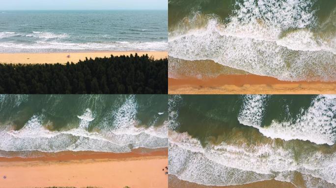 海上日出海浪沙滩