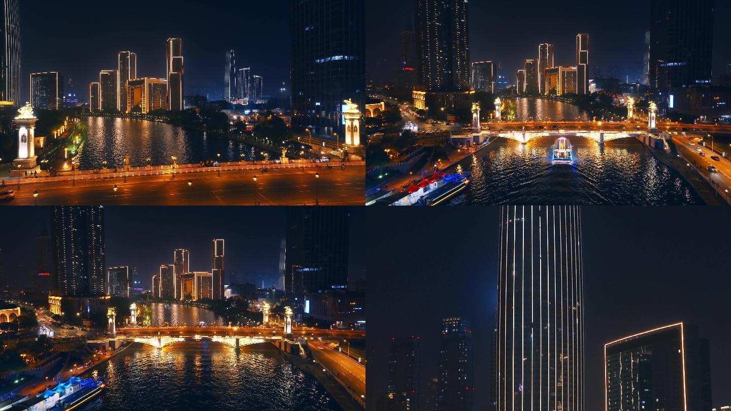 4K天津夜景航拍