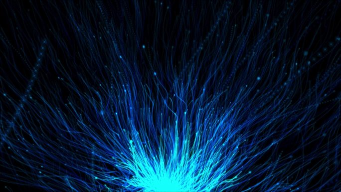 科技蓝色粒子上升-带透明通道