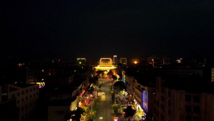 武威市南城门   夜景航拍