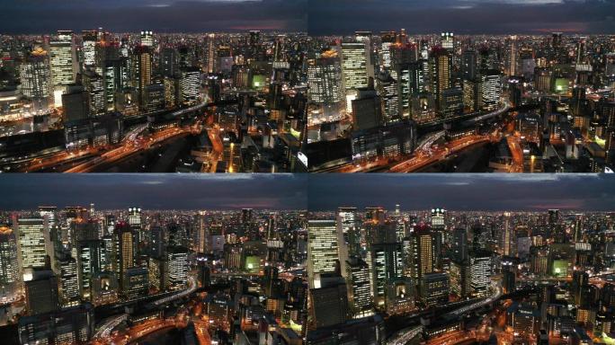 原创 日本大阪梅田蓝天大厦都市天际线航拍