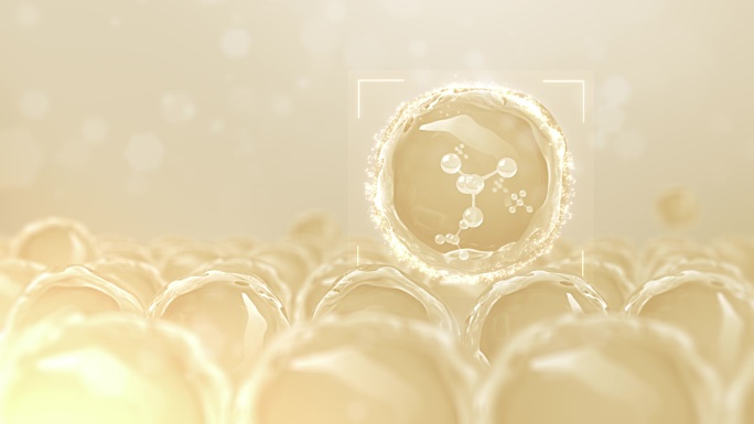金色精华水珠阵列 细胞核 化妆品模板