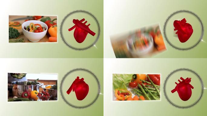 健康食品的动画均衡膳食营养搭配