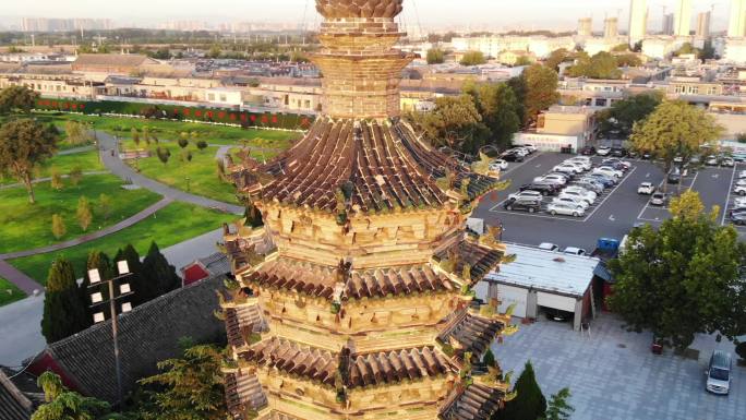 正定临济寺塔航拍