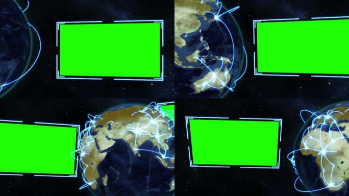 绿色屏幕动画与地球图像特效