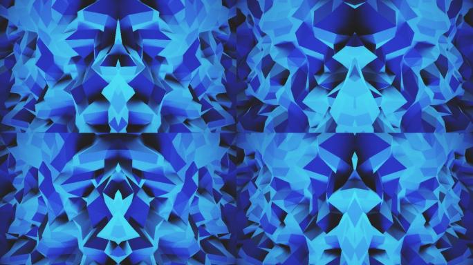 【4K时尚背景】冰蓝几何镜像炫酷3D视觉