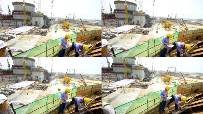 建筑工程 工程人员 上班打卡 工人工作 劳动人民