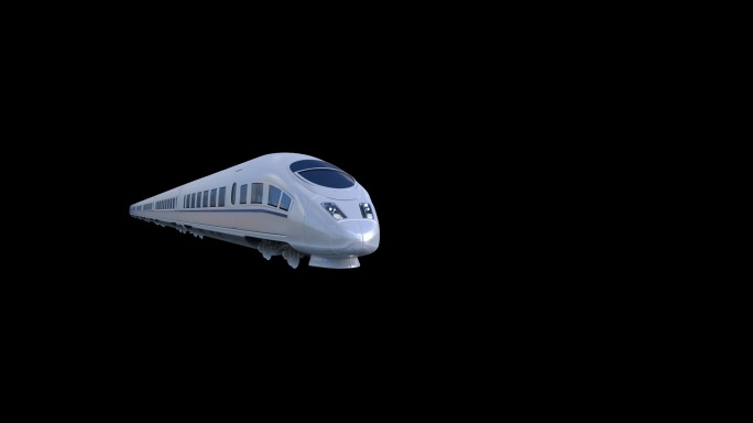 3D高铁动车快速行驶动画  带通道