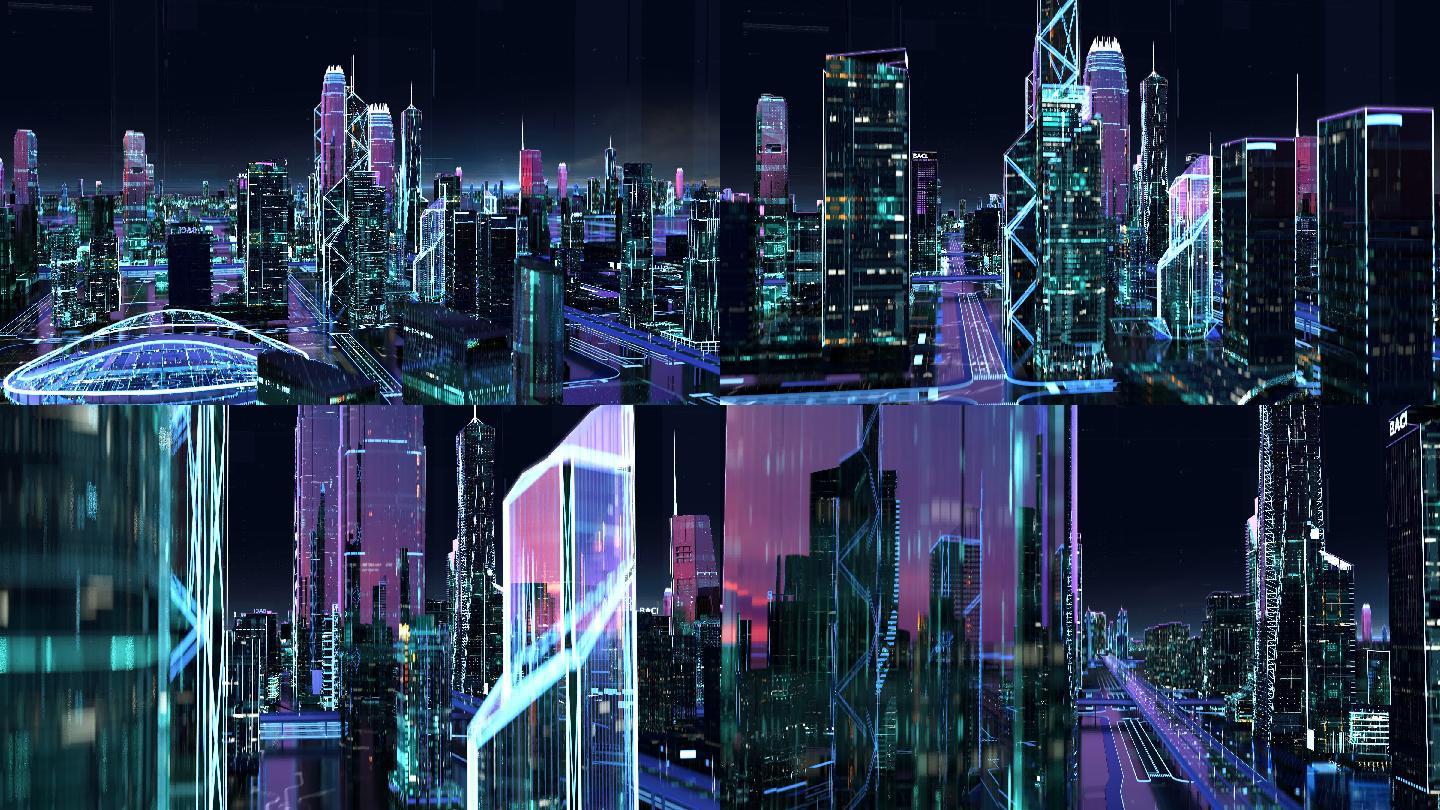 科技城市虚拟智慧城市数字城市科幻炫酷城市