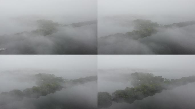 杭州西湖苏堤云雾景观