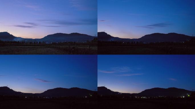 乡村从白天到夜晚丨4K丨延时摄影