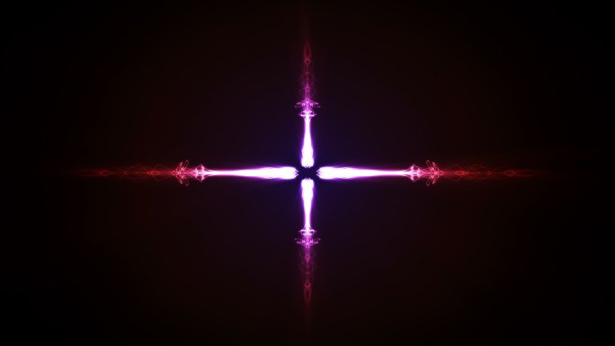 紫星动画十字光汇聚能量波能量场