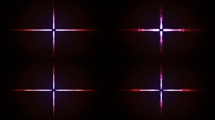 紫星动画十字光汇聚能量波能量场