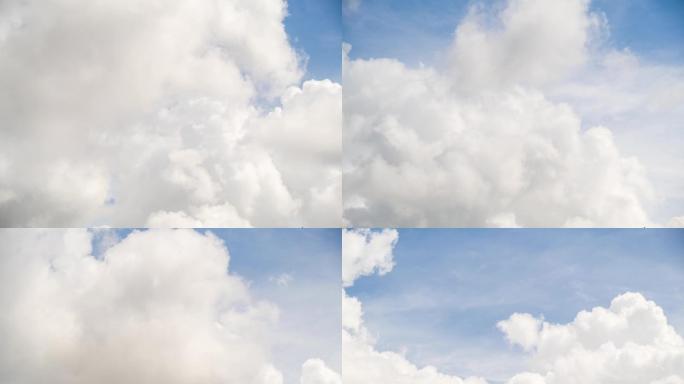 4K蓝天白云延时摄影素材、云朵飘动
