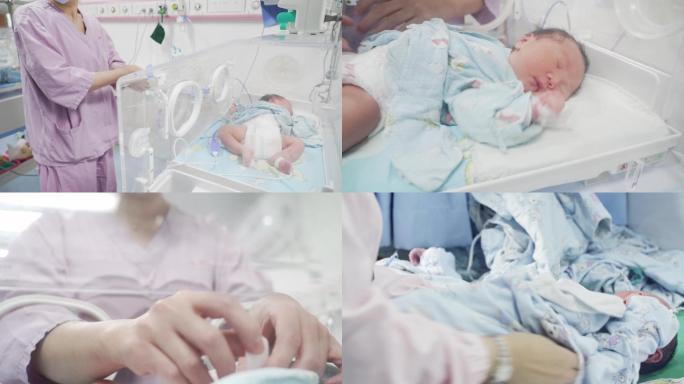 【原创】4K医院新生儿科护士照顾婴儿素材