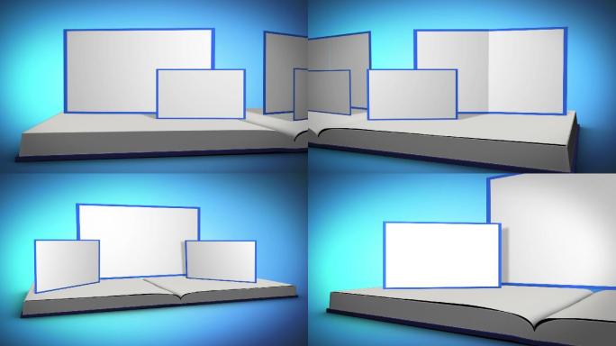 动画屏幕成一本书空白相册视频