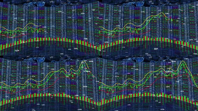 金融证券股票市场曲线屏幕走势图