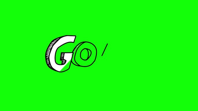 绿色屏幕上出现目标一词的动画特效