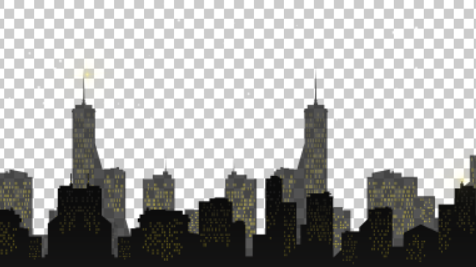 城市夜景剪影模板