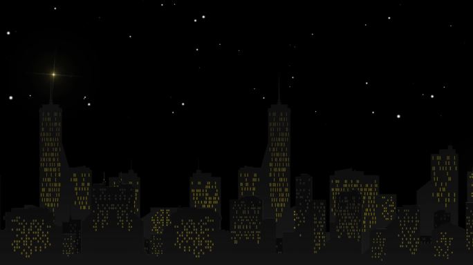 城市夜景剪影模板