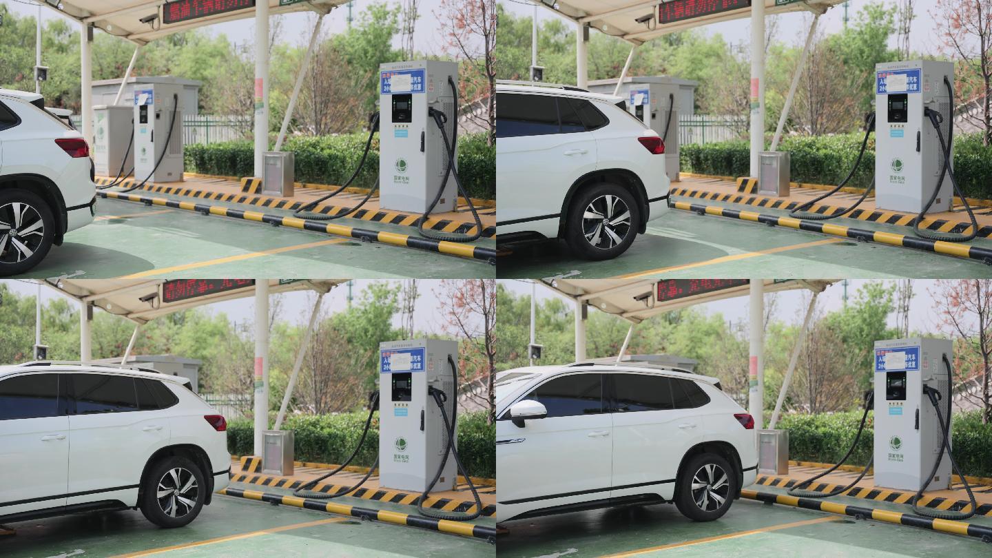 新能源汽车驶入充电站