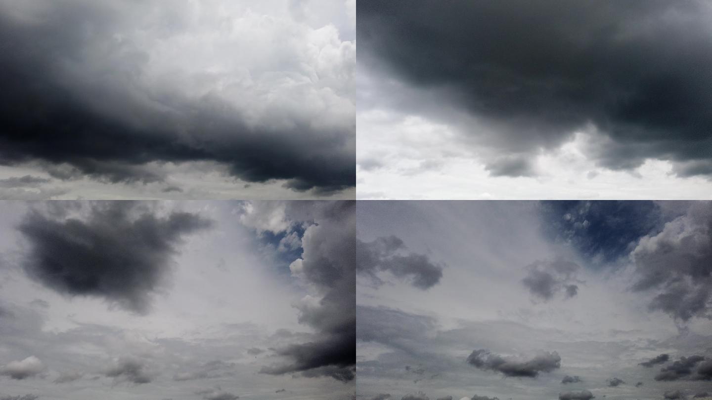 延时拍摄夏天空中云海云层流云自然风光
