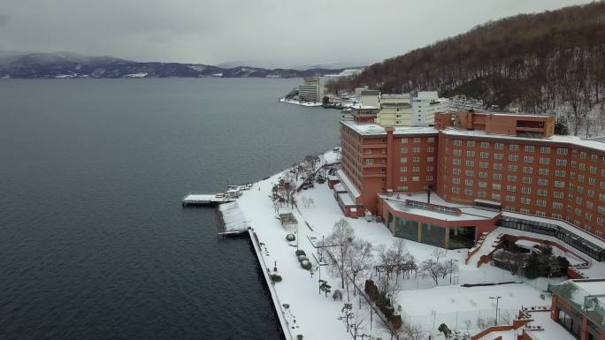 原创 日本北海道洞爷湖温泉镇风光航拍